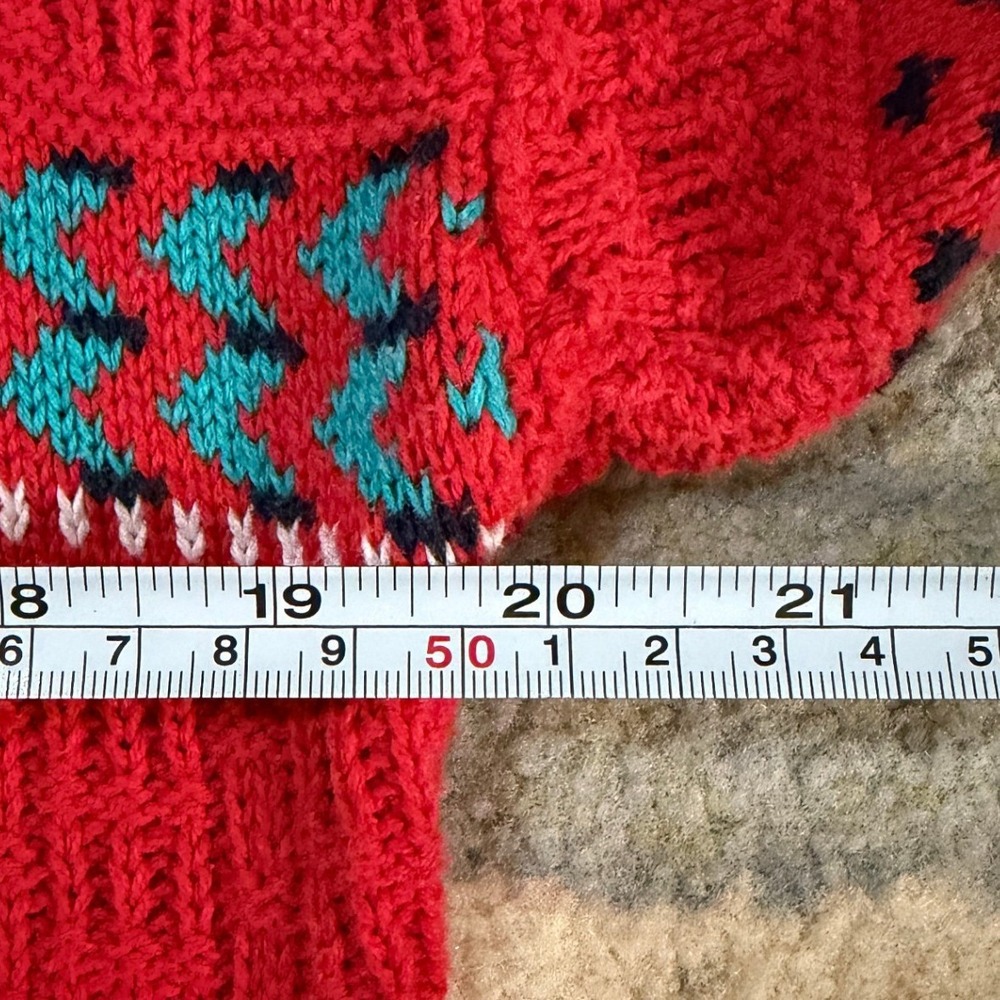 Jantzen Vintage Fair Isle Chunky Crewneck Sweater M 80s USA Made Ski Unisex - Picture 5 of 9